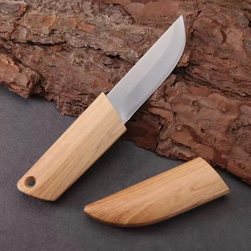 The popular "Little Fat Knife" is a portable and multi-functional household fruit knife with a handle and meat knife. It's a must-have for home camping Specification drawing
