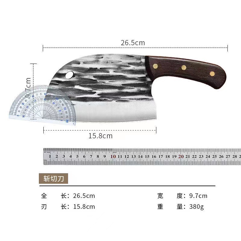 Yangjiang kitchen knives, household fish head knives, hand-forged stainless steel kitchen knives, lightweight and durable, sharp chopping knives, bone cutting knives Item Picture