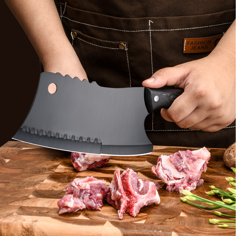 German stainless steel chef's knife, black dual-purpose knife for both front and rear cutting, Yangjiang chopping knife manufacturer in stock Specification drawing