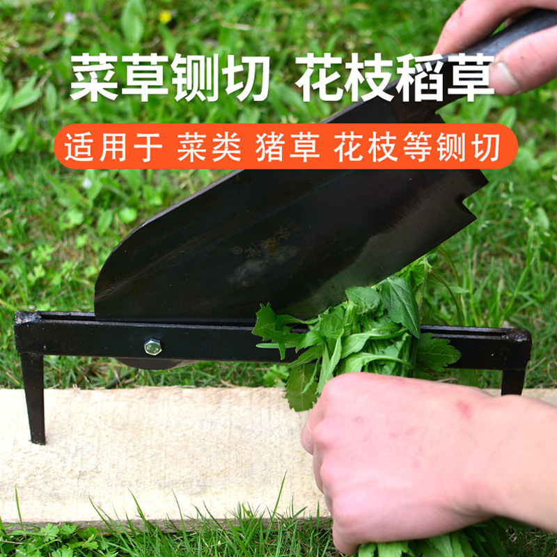 The old-fashioned manganese steel guillotine knife for cutting straw, grass seedlings, cattle, sheep and grass, steel guillotine knife, double knife, cutting knife Specification drawing
