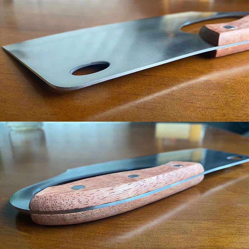 New household kitchen knife with oak handle, labor-saving knife, 1.8mm thick kitchen knife, ladies' knife, slicing and meat cutting, handmade Application Scenario