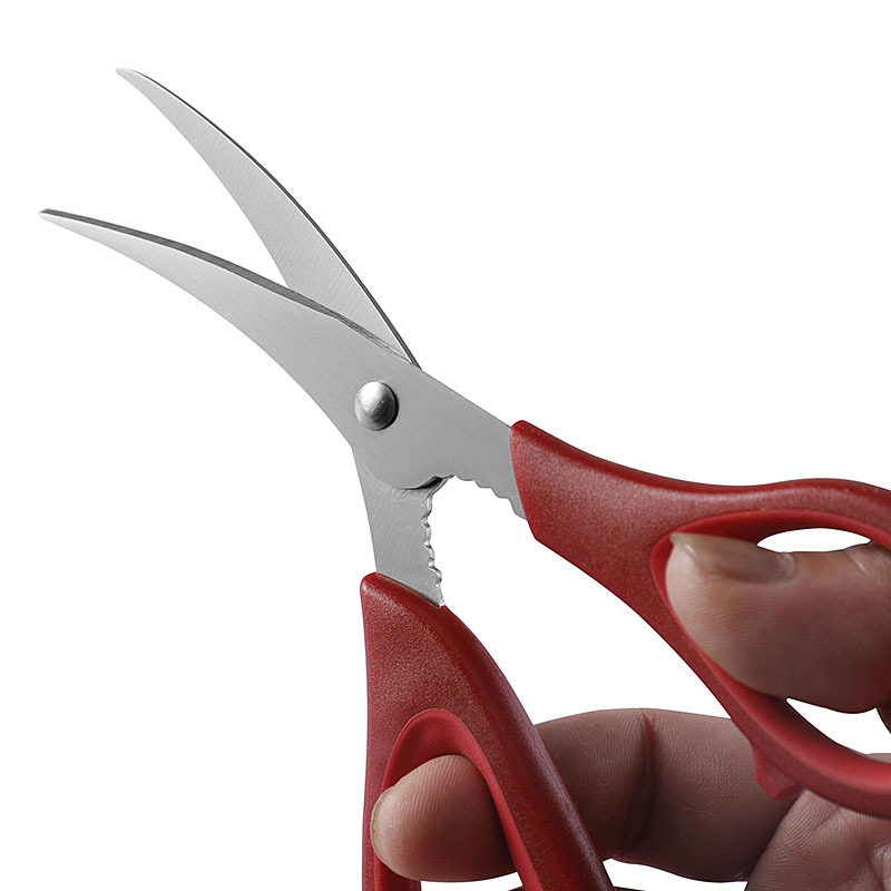 Yangjiang shrimp line scissors, elbow shrimp scissors, stainless steel kitchen scissors, multi-functional shrimp line picking scissors, crab and seafood scissors Application Scenario