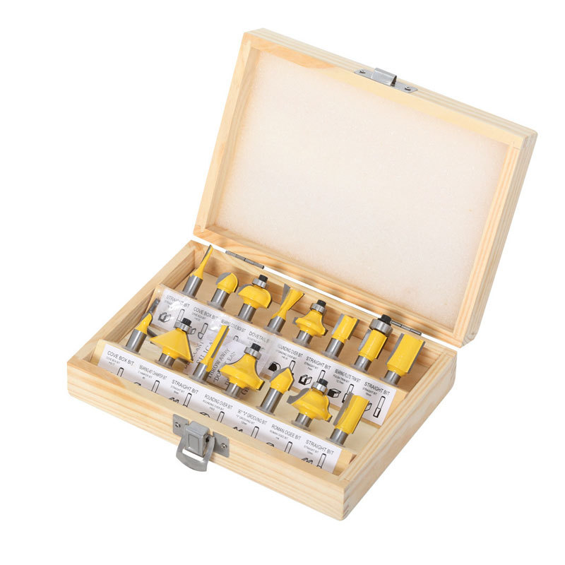 Hengwang 15-piece set woodworking milling cutter set manufacturer offers edge trimming machine woodworking milling cutter head sets in stock Item Picture