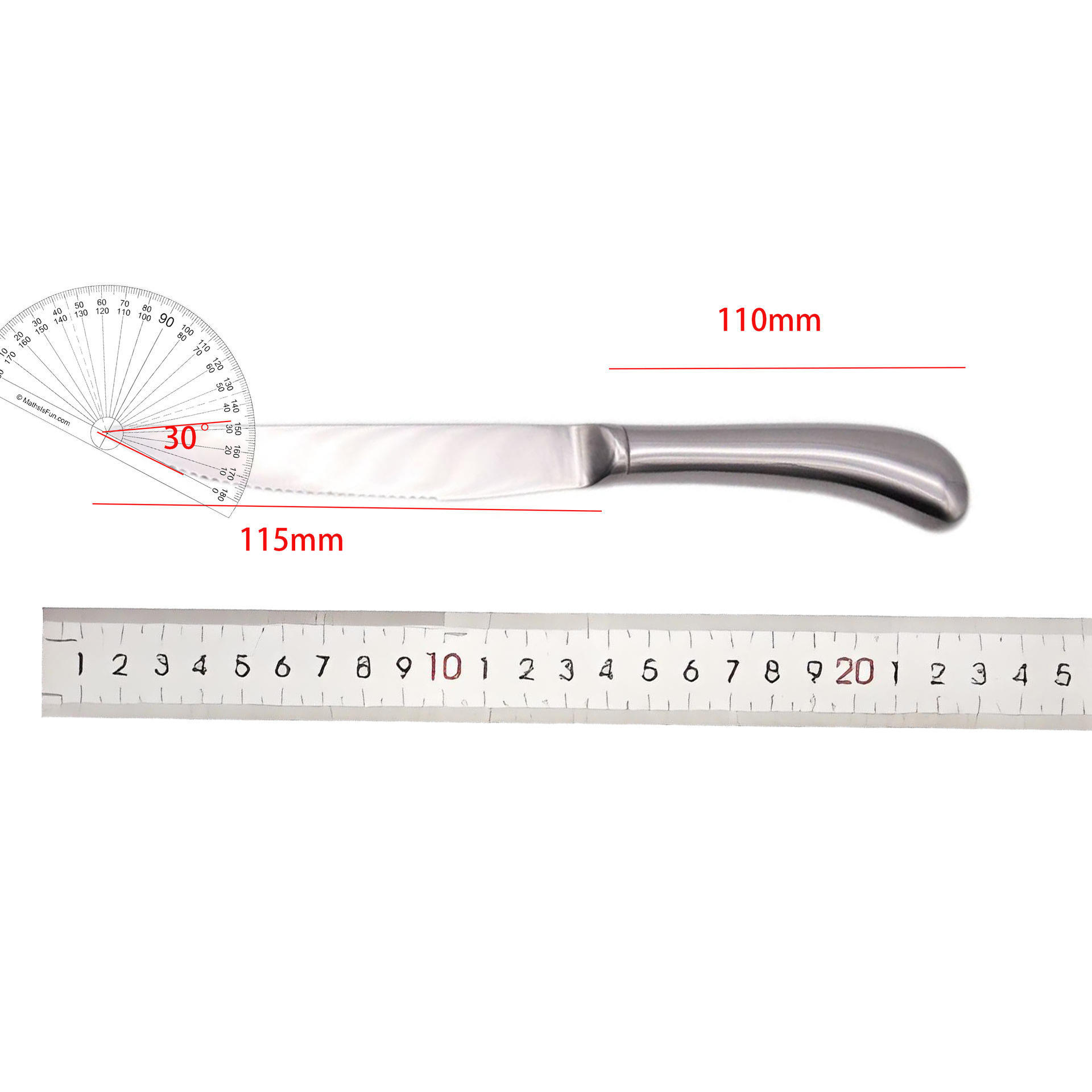 A 6-piece set of stainless steel hollow handle one-piece seamless welded serrated steak knife details Picture