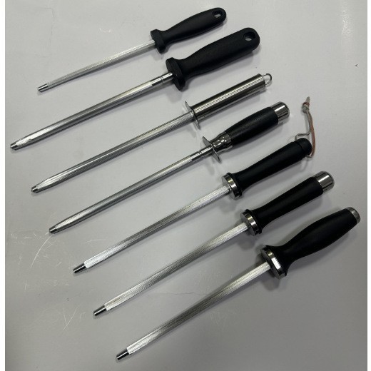 Wholesale knife sharpening rods, direct supply from Yangjiang stainless steel kitchen knife sharpening tool manufacturer. Knife sharpening rod combination sets can be printed with logos Specification drawing