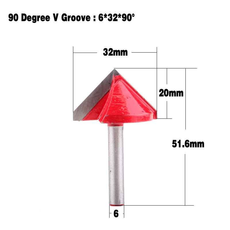 Export 6mm handle 50-degree, 90-degree, 120-degree, 150-degree V-shaped knives, computer engraving knives, CNC engraving knives undefined