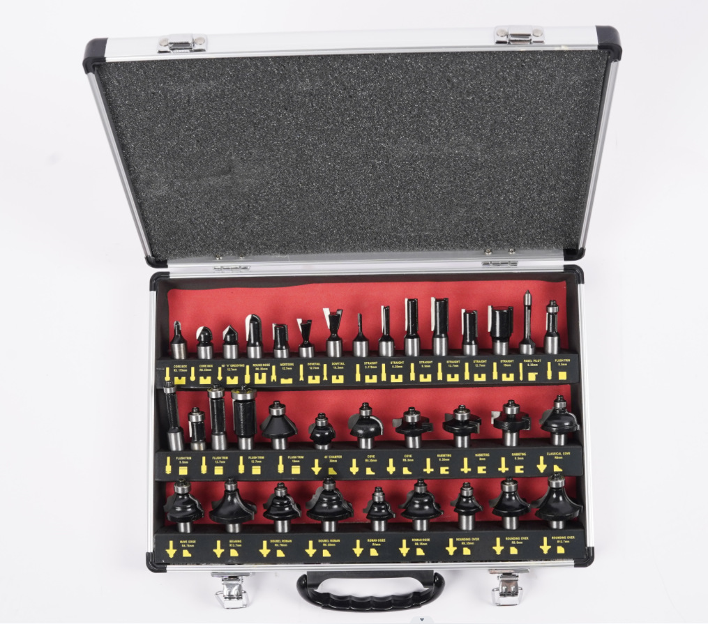 Hengwang 35-piece woodworking milling cutter set manufacturer direct supply edge trimming machine woodworking milling cutter head set undefined