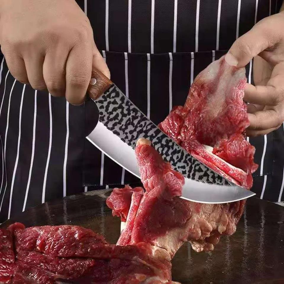 Kitchen household slaughter knife, outdoor fish cutting, antique vegetable cutting, meat cutting, factory direct sales, German imported boning knife Specification drawing