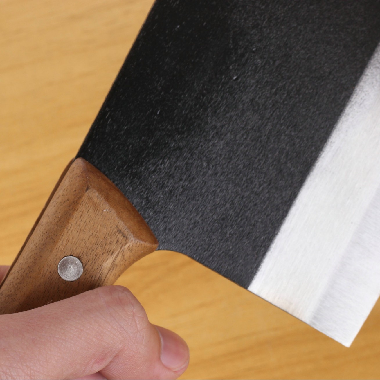 Green-skinned mulberry knife, King kitchen knife, chef's knife, household cutting knife, non-abrasive spring steel slicing knife, kitchen knife details Picture