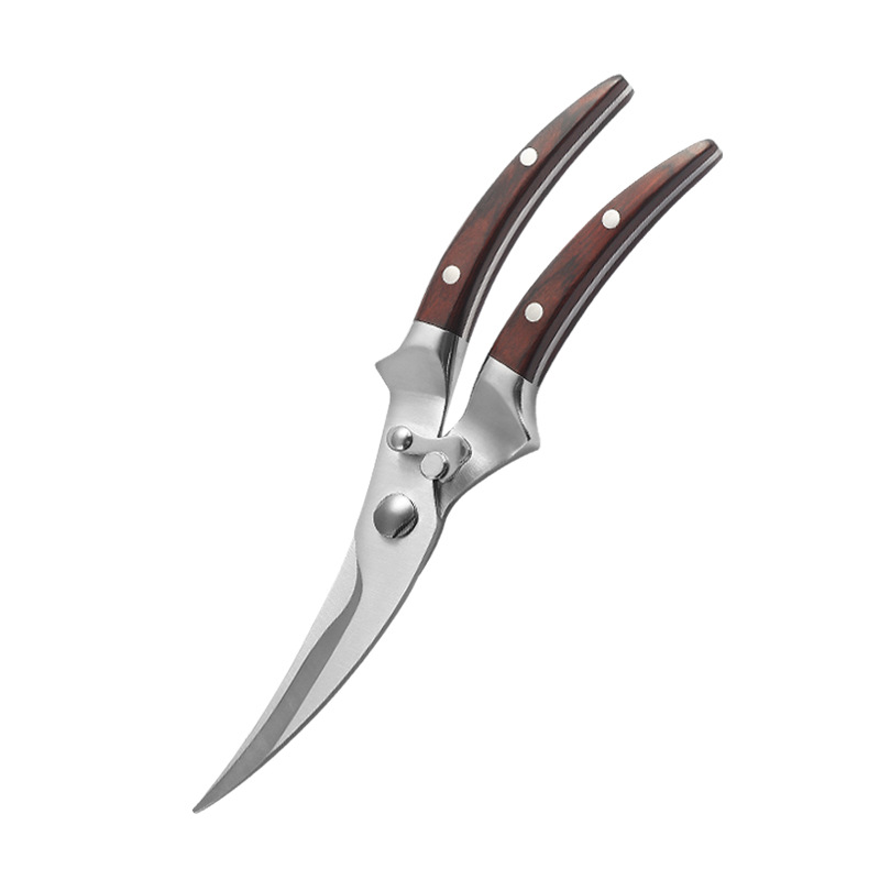 Defu Oulang stainless steel chicken bone scissors, steel handle kitchen scissors, chicken, goose and fish scissors, all-steel scissors, chicken scissors and food scissors Item Picture