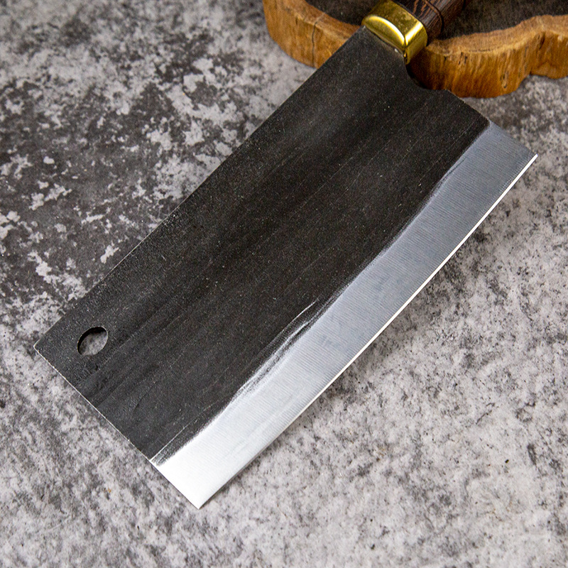 Forged thickened back kitchen knife, commercial cooked food, roast meat, and food stall chefs' special cutting knife, sharp blade, household knife Specification drawing