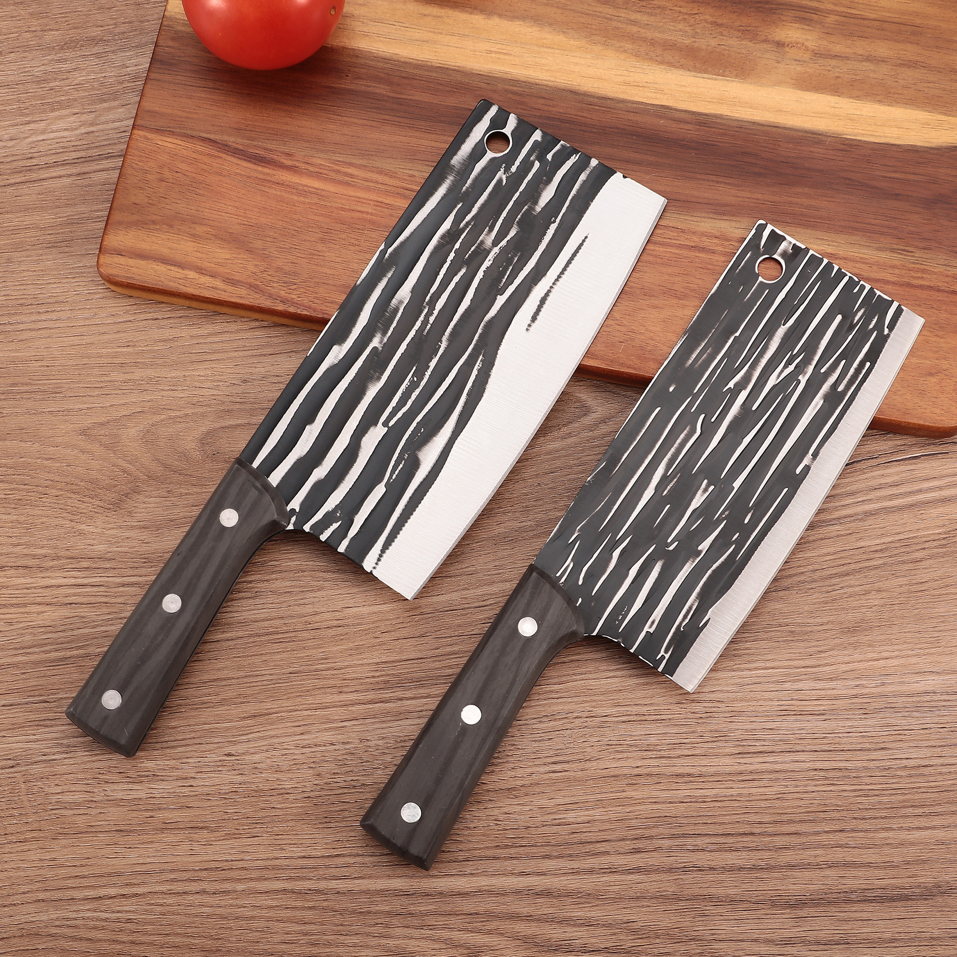"Running around the world stainless steel forging household kitchen knife, sharp cutting knife, slicing knife, street stall kitchen knife, cutting dual-purpose knife. Specification drawing