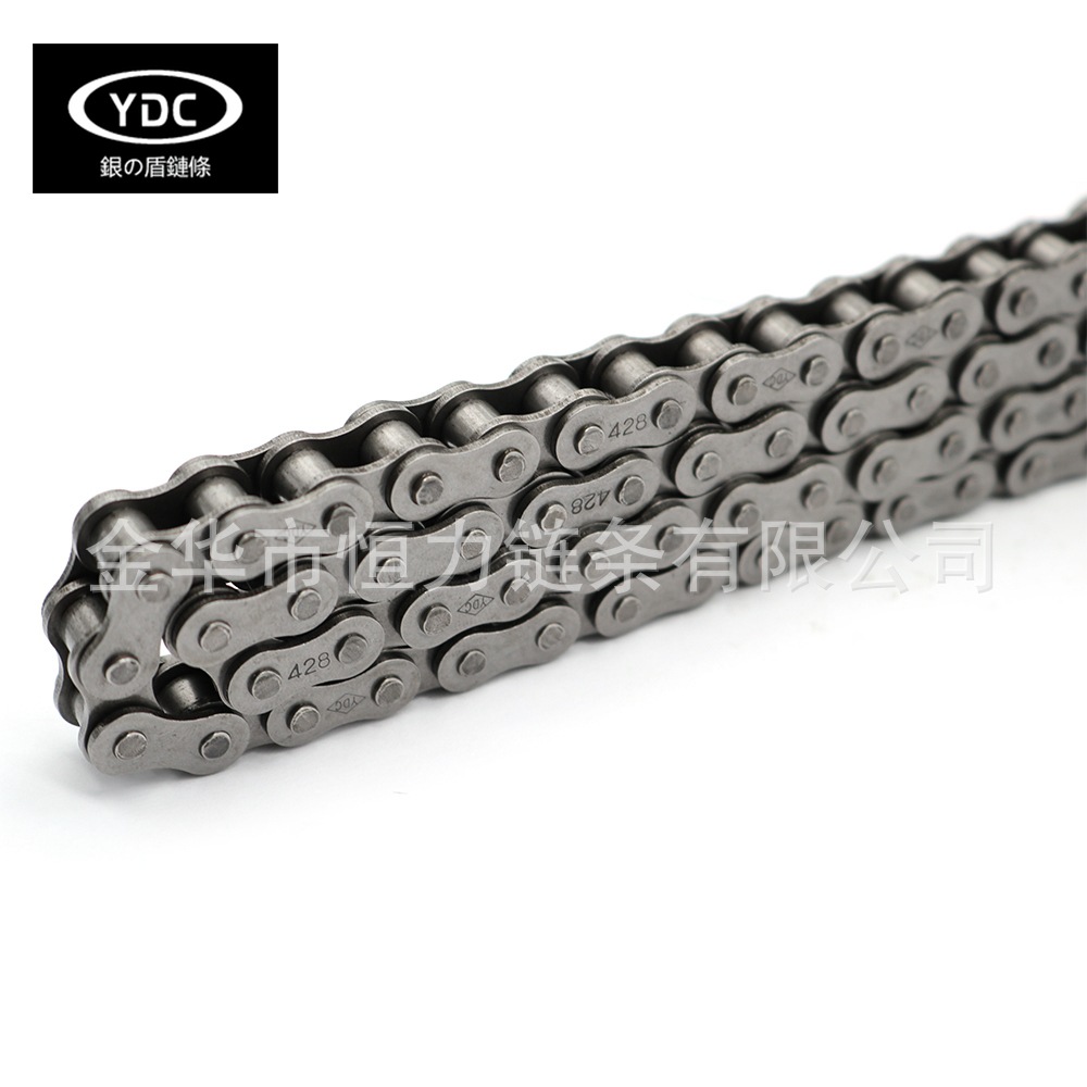 Factory direct supply of 428 Silver Shield precision roller chain motorcycle chain transmission mechanical chain details Picture