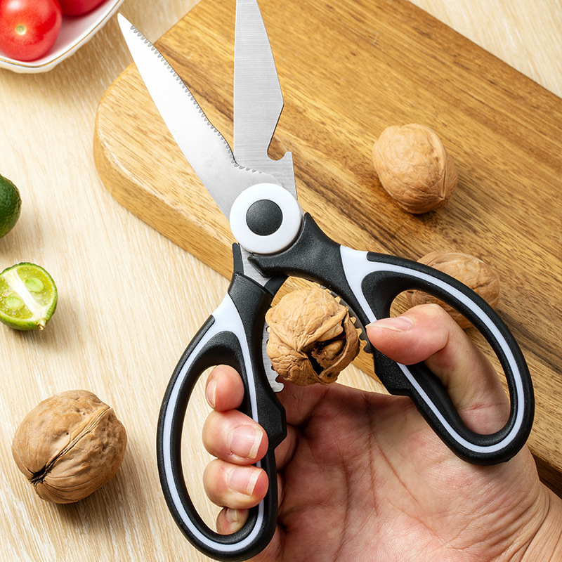 Scissors, household kitchen scissors, stainless steel, multi-functional food, barbecue, powerful chicken bone, fish-killing scissors, panda scissors Specification drawing