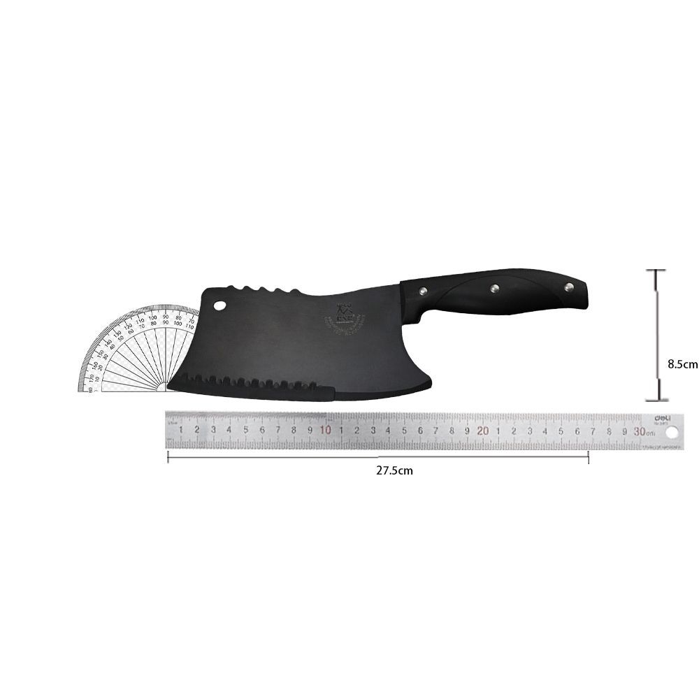 Household chopping and cutting dual-purpose kitchen knife, stainless steel black blade, sharp kitchen knife, Damask pattern bone chopping, bone cutting and slicing knife Application Scenario