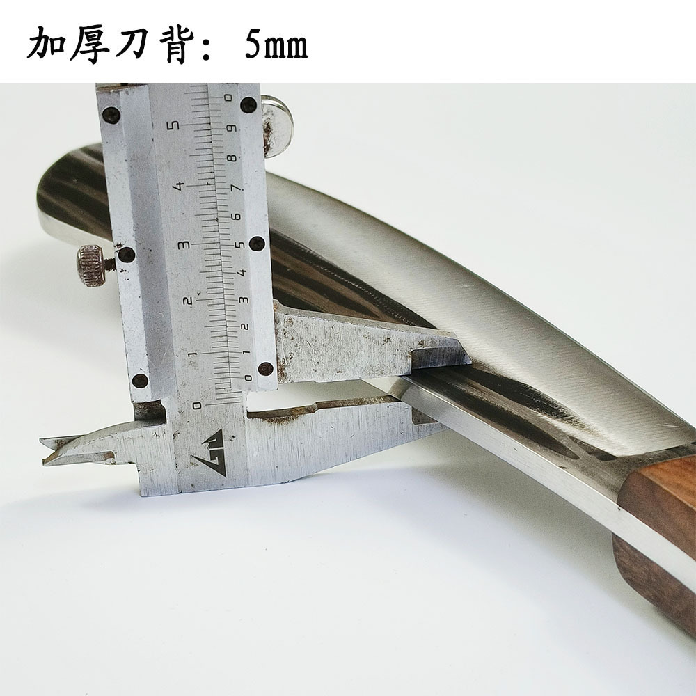 Forged firewood knife, thickened high manganese steel bone-cutting knife, mountain-cutting knife, tree-cutting knife, wood-cutting knife, bamboo-breaking knife, Yangjiang knife cutting details Picture