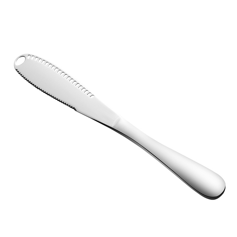 Cross-border stainless steel butter knife, multi-purpose Western bread and jam knife, Amazon household cheese knife LOGO design Item Picture