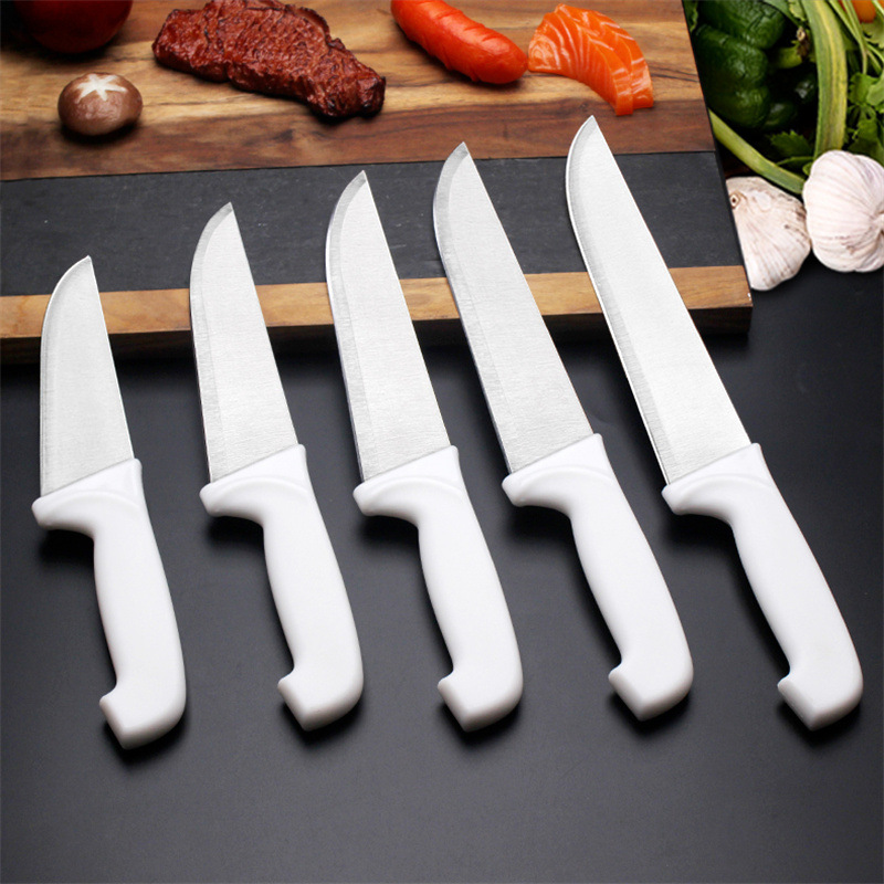 Cross-border chef knife, stainless steel kitchen knife, Western-style multi-functional knife, household PP handle vacuum-formed kitchen knife set Application Scenario
