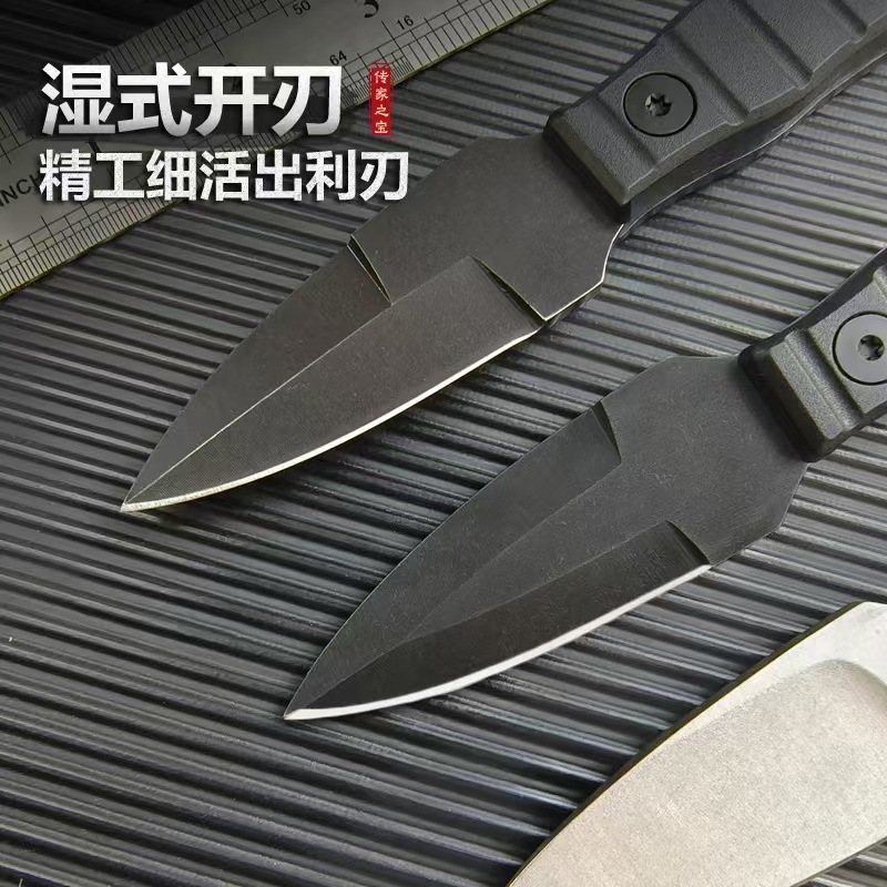 In-stock products: Black thorn outdoor one-piece keel high-hardness knives, wild survival knives, short knives, and fruit knives Specification drawing
