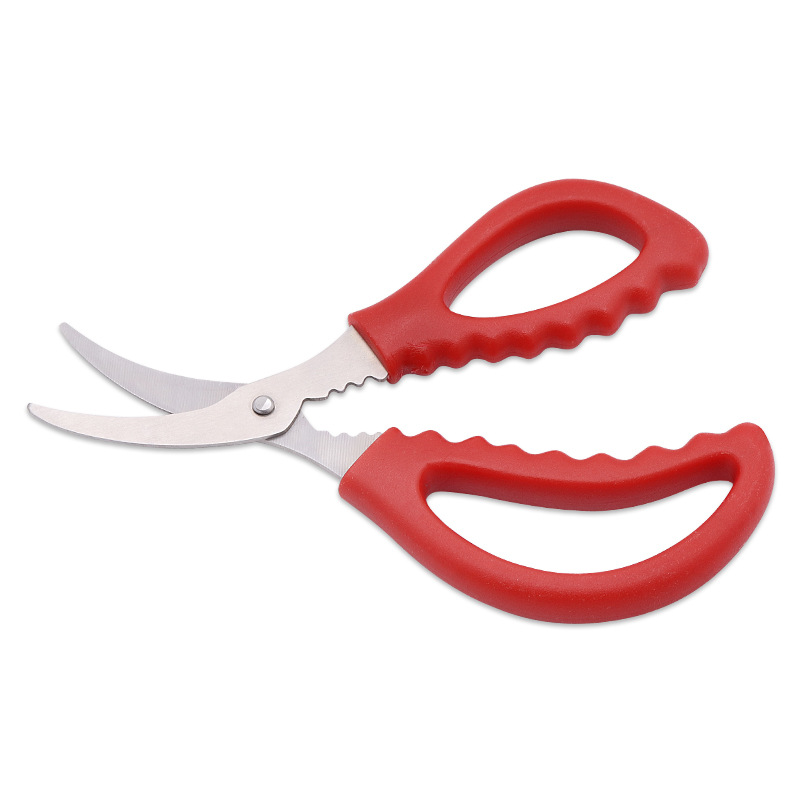 Factory wholesale stainless steel shrimp scissors, multi-purpose elbow shrimp peel and crab scissors, household seafood scissors Application Scenario