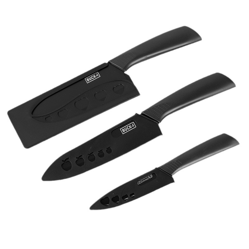 Wholesale stainless steel anti-slip kitchen knives with knife sleeves, household kitchen chef knives, lightweight fruit knives, and children's complementary food knives Item Picture