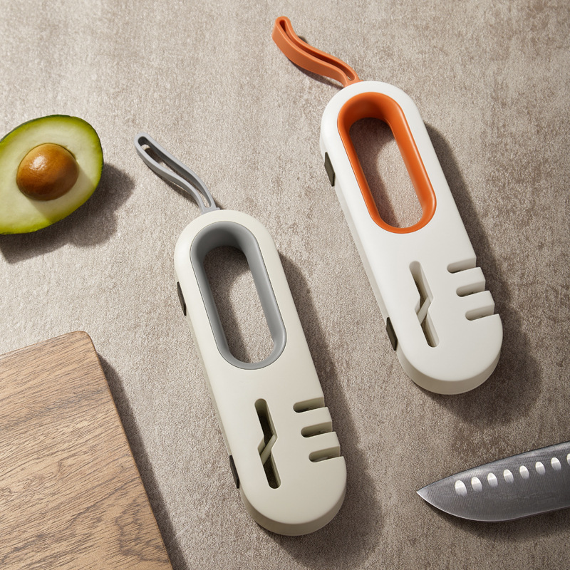 【 Liangshe Original 】 Wholesale of multi-functional knife sharpeners, four-in-one knives and scissors, and anti-slip kitchen whetstones details Picture