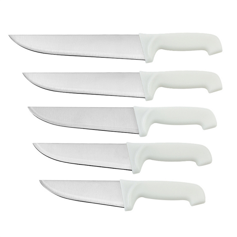 Cross-border chef knife, stainless steel kitchen knife, Western-style multi-functional knife, household PP handle vacuum-formed kitchen knife set Item Picture