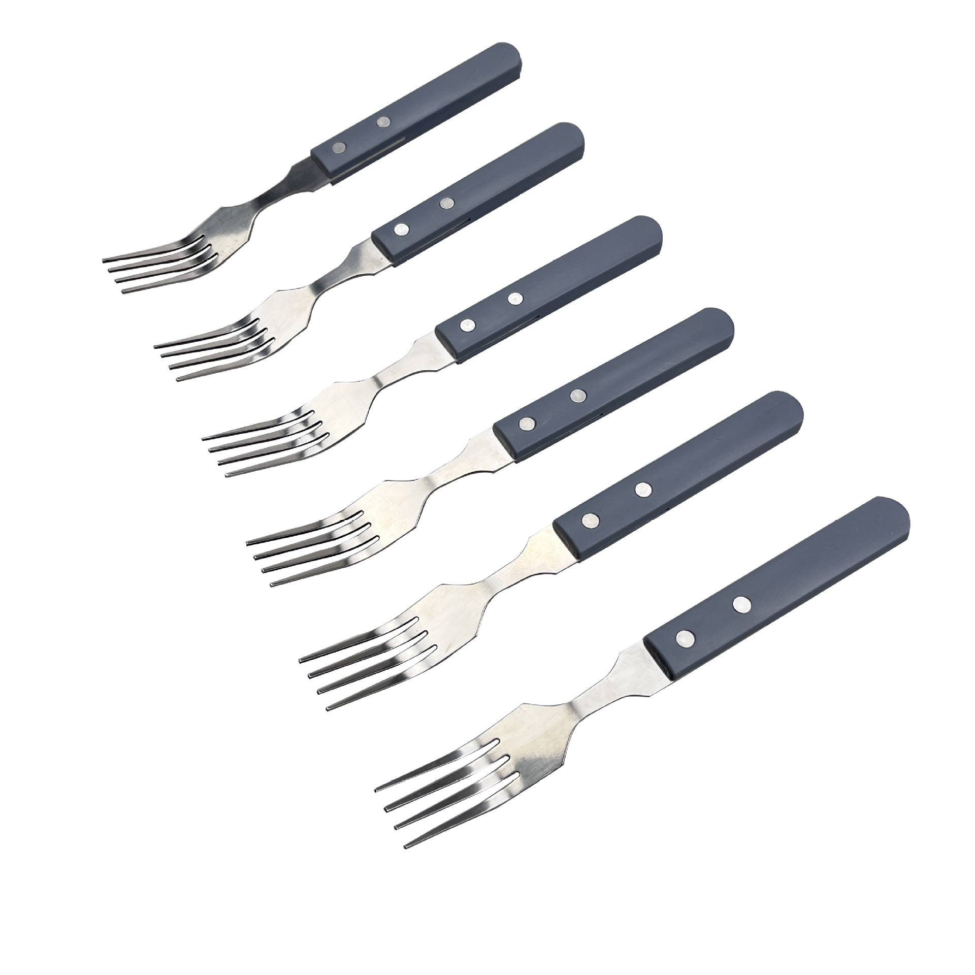 Foreign trade Western cuisine knife, fork and spoon POM handle stainless steel steak knife and fork set Western cuisine tableware set Western dessert details Picture