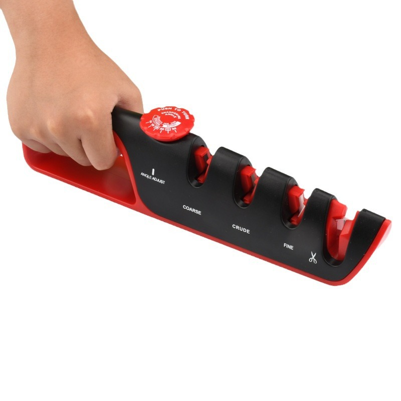 New type of quick knife sharpener, four-in-one whetstone, kitchen sharpening and cutting adjustment, manual tungsten steel household knife sharpener, available for shipment Item Picture
