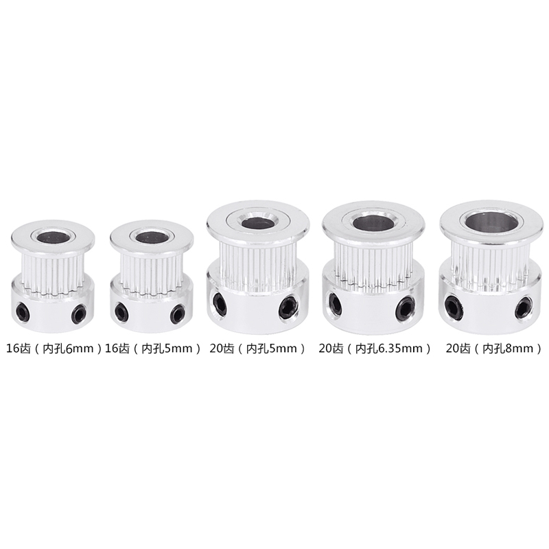 3D printer 2GT synchronous wheel 16/20 tooth transmission pulley gt2 stepper motor aluminum alloy driving wheel details Picture