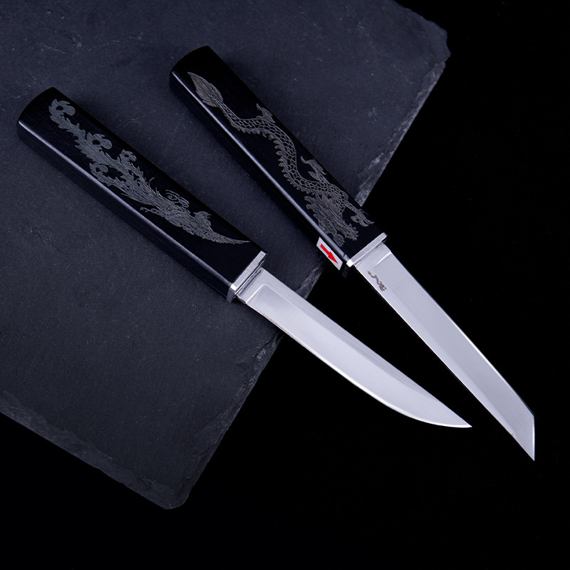 【 New Product 】 Black dragon and phoenix twin knives, exquisite and portable fruit knife, peeler knife, super sharp steak and dinner knife details Picture