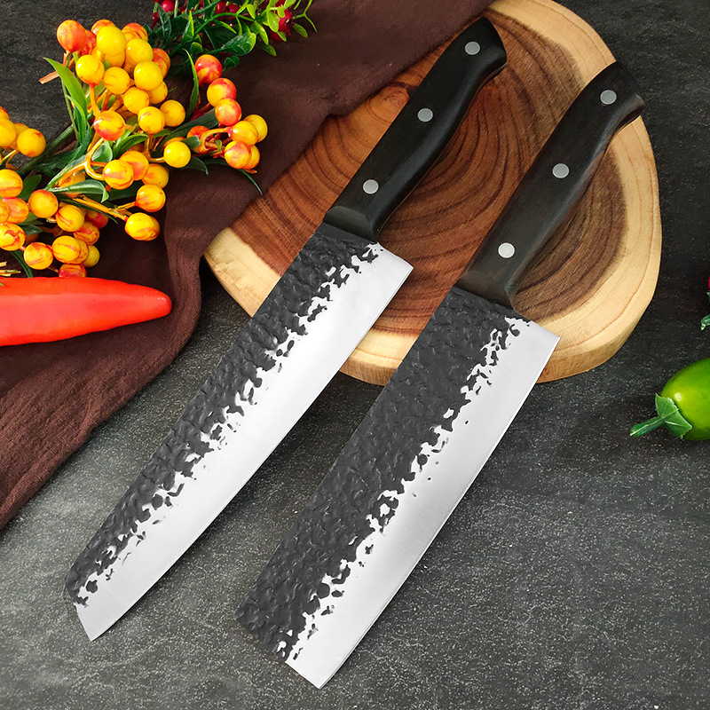 Cross-border handcrafted stainless steel small kitchen knife, slicing knife, household forged cooking chef knife, cutting pair knife, Japanese small kitchen knife full figure