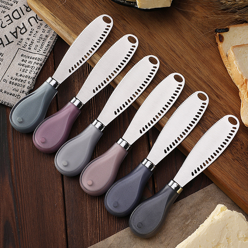 New stainless steel perforated butter knife, bread cream spatula, baking tool, avocado spatula, cheese knife details Picture