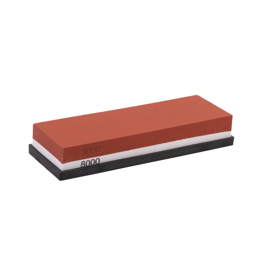 Wholesale of kitchen white corundum double-sided whetstone, household and outdoor oilstone whetstone set base, export whetstone Item Picture
