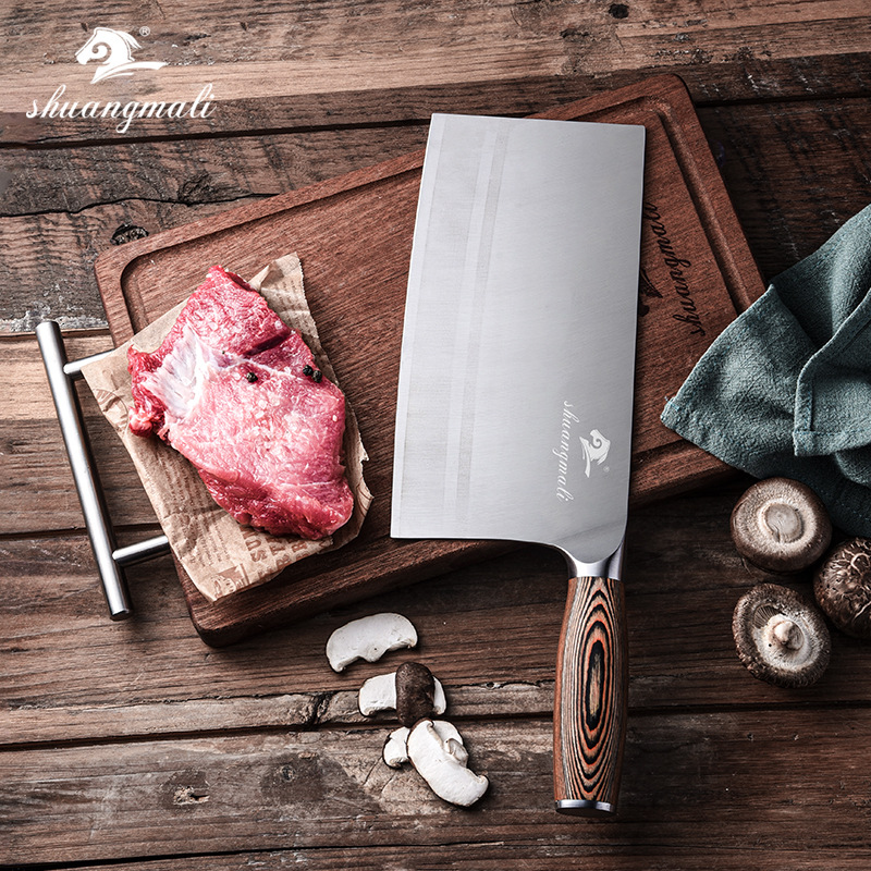 In-stock hotel chef's knife No. 1, No. 2 mulberry knife, household vegetable, slice and meat cutting 4CR14 kitchen knife full figure