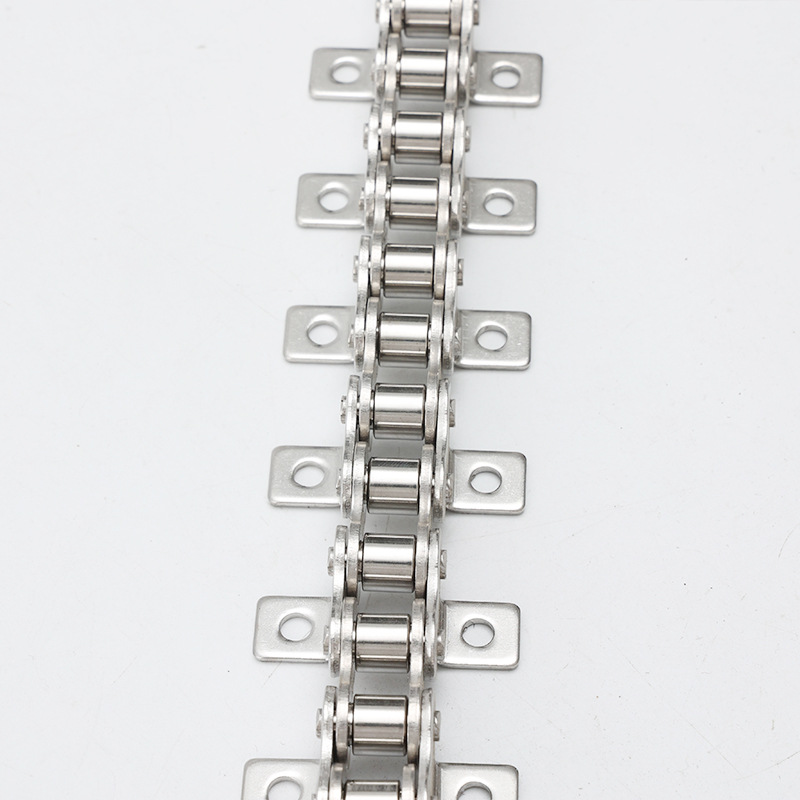 Single-row standard curved plate chain, 304 stainless steel single and double side single-hole plate chain, double-pitch conveyor chain Application Scenario