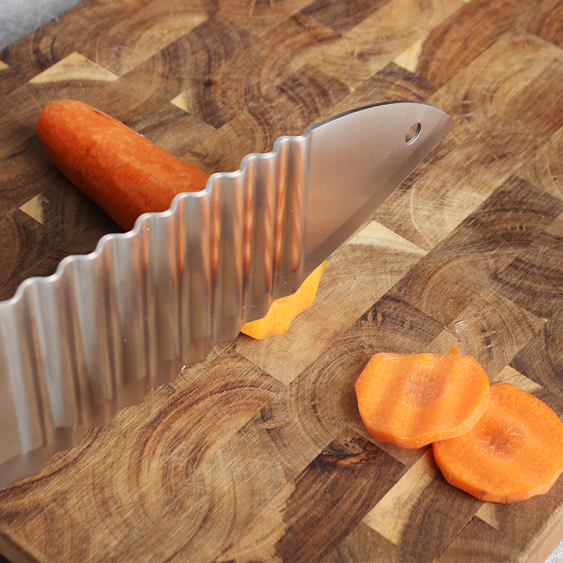 Wavy knife for vegetable cutting, stainless steel slicing potato flower knife, multi-functional kitchen wolf-tooth potato knife, wavy knife details Picture