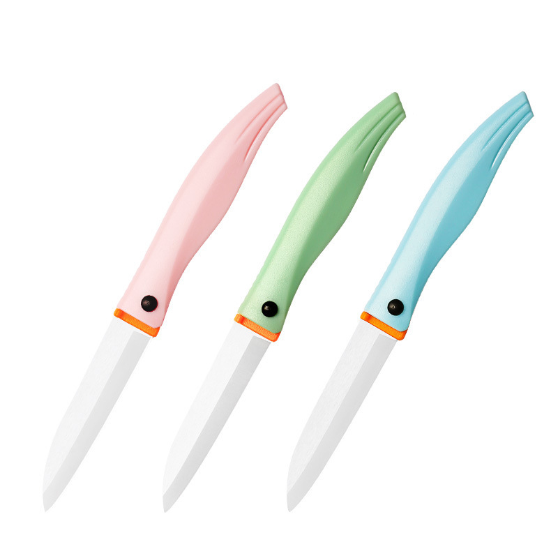 Ceramic fruit knife, folding knife, portable and cute small knife, creative portable pocket fruit and vegetable multi-functional peeler wholesale Item Picture
