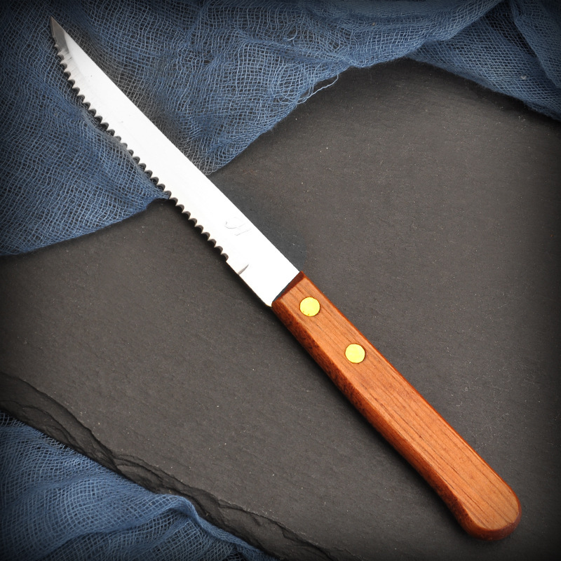 Wholesale stainless steel steak knife and fork sets, Sabili wooden handle steak knife and fork export factory of foreign trade knives Application Scenario