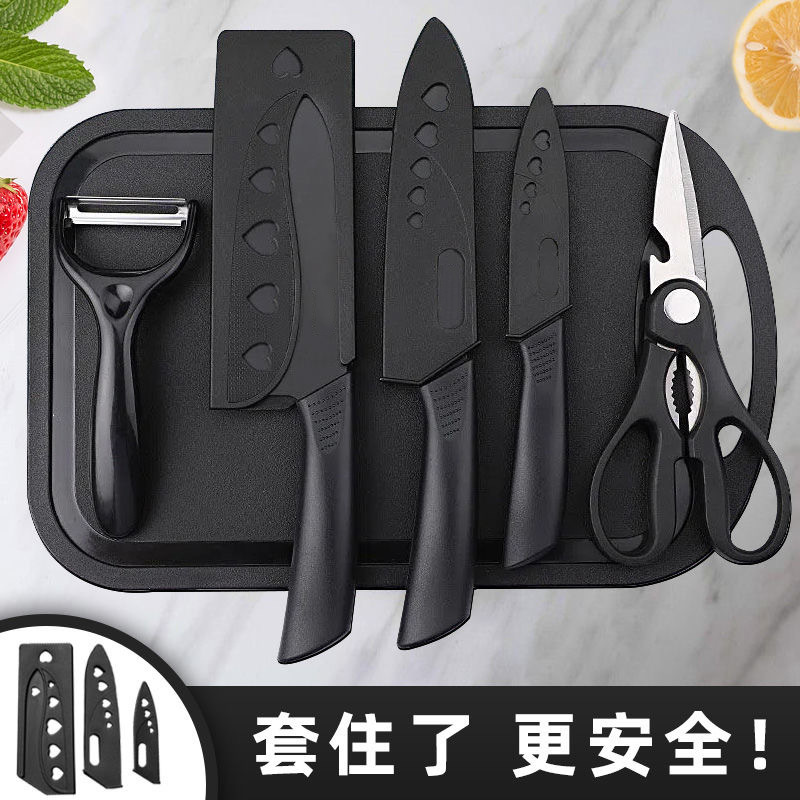 Yangjiang kitchen knife Black-edged stainless steel all-steel chopping knife, chef-specific meat and slicing kitchen knife, sharp knife set full figure
