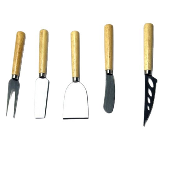 Manufacturer's stainless steel wooden handle cheese knife set, cheese pizza cake small knife, fork, spatula tools, butter and butter spatula Item Picture