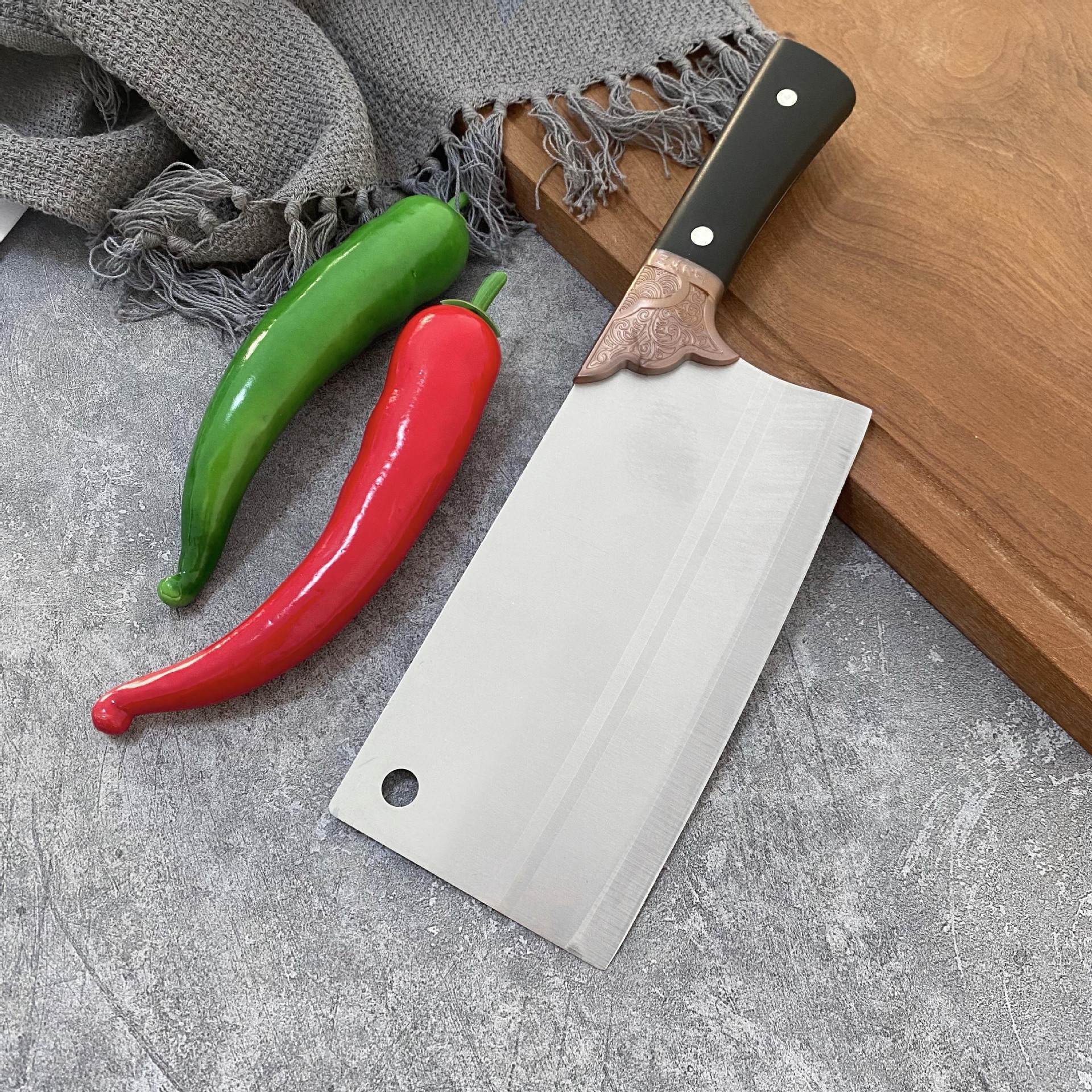 Factory stock stainless steel lotus brushed kitchen knives, chopping knives, slicing knives, multi-functional internet-famous knives, kitchen knives Specification drawing