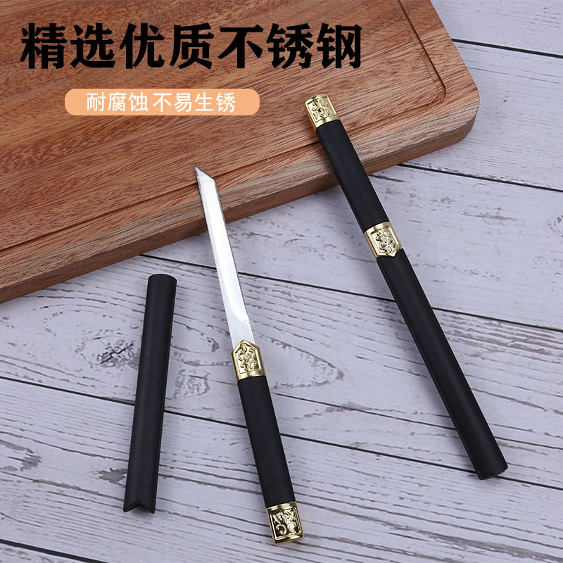 Black gold knife, household stainless steel fruit knife, sharp fruit knife, kitchen knife, fruit peeler, outdoor knife Specification drawing