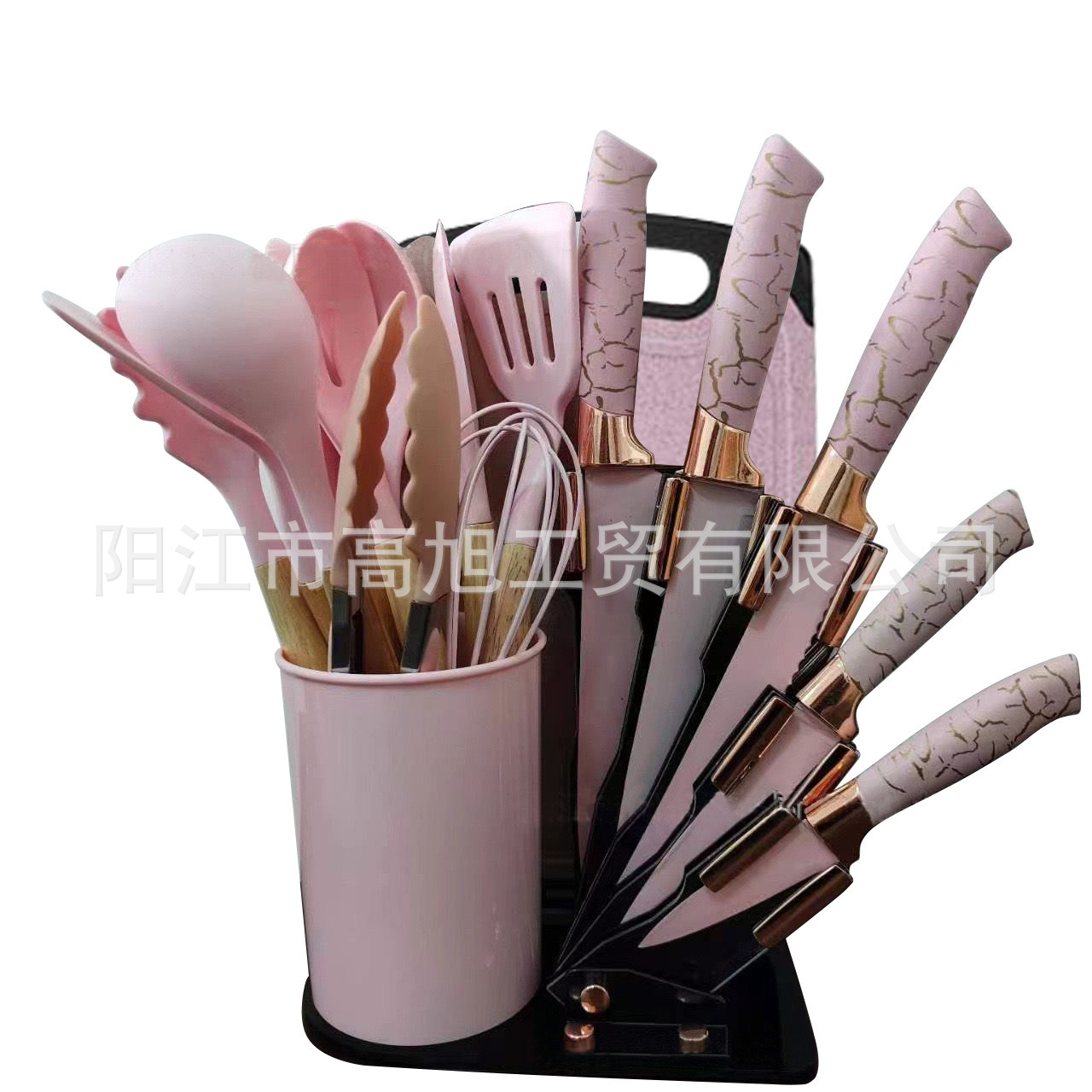 Factory stock batch of 19-piece sets of new silicone kitchenware, kitchen knives, non-stick pan spatulas, soup spoons and cooking tools Application Scenario