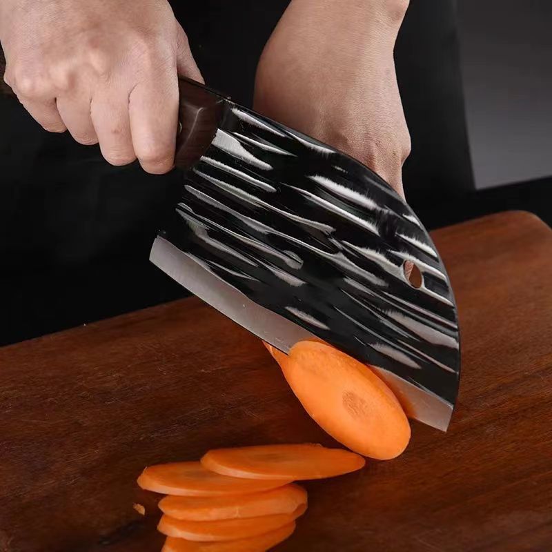 Wholesale of popular striped kitchen knives, fish head knives, hand-forged kitchen slicing knives, and household Chinese-style knives details Picture