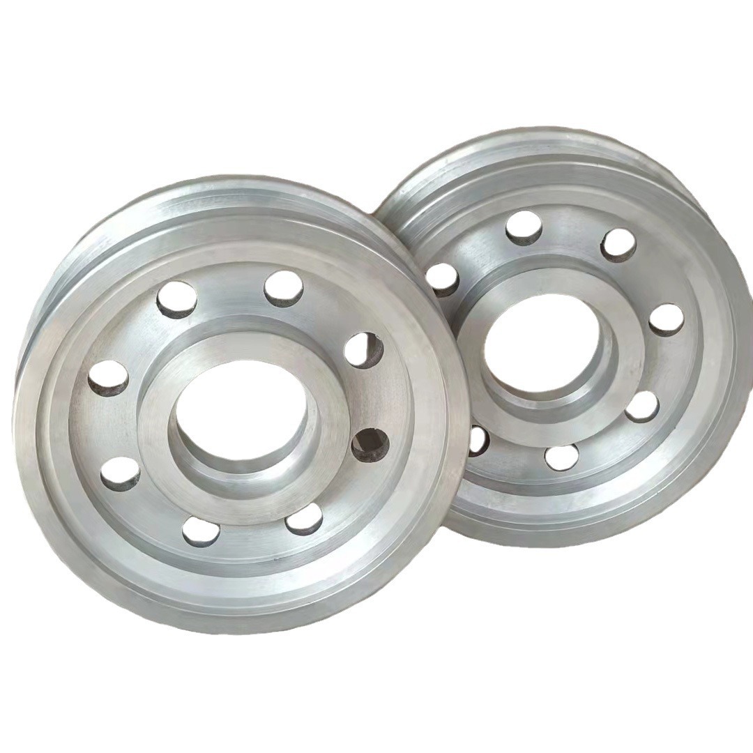 Aluminum alloy pulley, cast aluminum motor pulley, single slot and double slot mechanical transmission wheel, synchronous wheel, aluminum wheel processing Item Picture