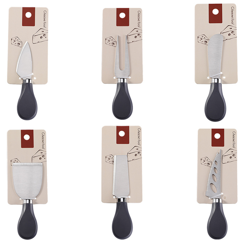 Factory in-stock Western food knives, cheese knife and fork sets, ABS handle cheese knife, cheese spatula, cheese bread butter knife Specification drawing
