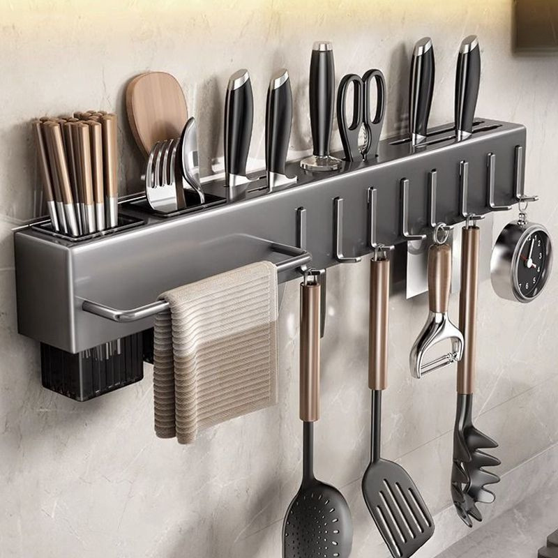 Thickened knife rack without drilling, kitchen storage rack, kitchenware, multi-functional wall-mounted chopstick holder for storing vegetables and knives full figure