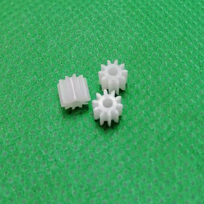 0.5 module plastic spindle gear with 10 teeth and 2mm holes, tightly fitted with 102a cylindrical straight teeth. Cross-border Express temu Application Scenario
