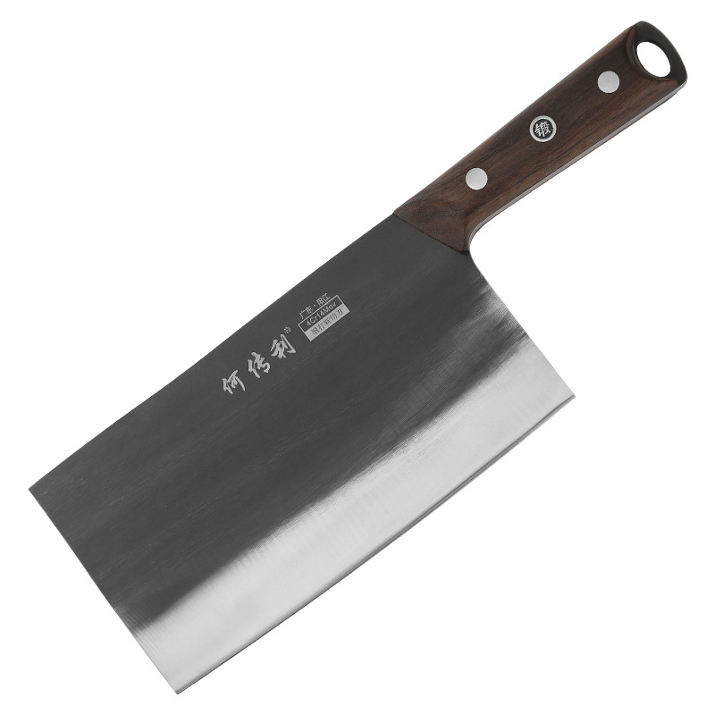 Yangjiang forged kitchen knives, hotel commercial professional chef knives, clam blades, tail rings, slicing and chopping knives, He Chuanli Wenwu knives Item Picture